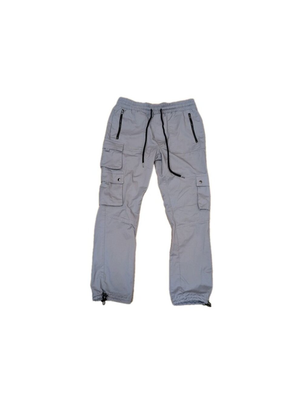 Nova Men Pants Men's L Gray Roaming Twill Cargo Solid Pearl Snap Pockets Stretch